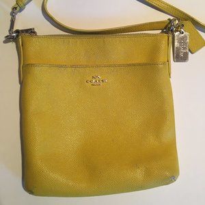 Vintage COACH Yellow Leather Crossbody Bag